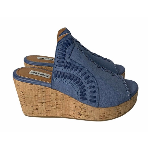 Not Rated Shoes - NEW Womens Not Rated Francie Blue Woven Wedge Sandals Shoes Open Toe Clogs 7.5 M